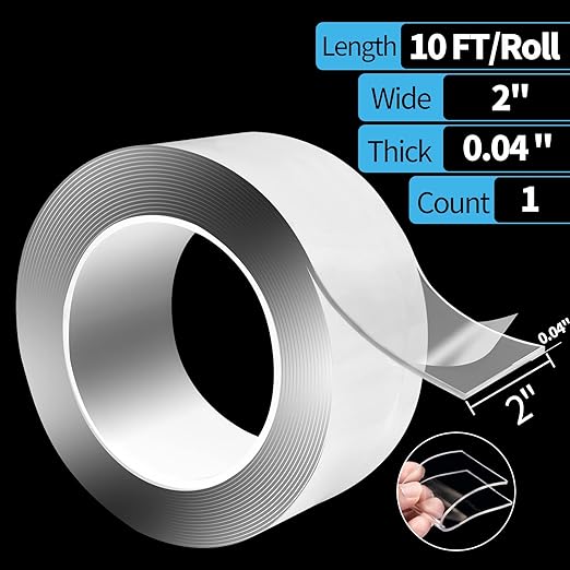 Art3d Double-Sided Tape (10FT), Removable, Traceless, Washable, Reusable - Multipurpose Tape as Seen on TV