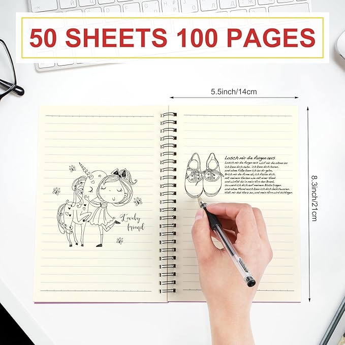 Yahenda Spiral Notebook College Ruled Journals Notebooks Lined 8.3 x 5.5 Inch Note Books Bulk A5 Writing Notebooks Thick Paper Notebook for Office Business School Supplies (Mixed Colors,18 Pcs)