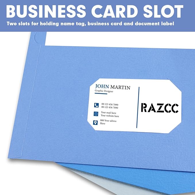 Two Pocket Folders, RAZCC 50 Pack File Folders with Pockets Fit Letter Size Paper, Thick Paper File Folder for School Office Business Home, Assorted 10 Colors