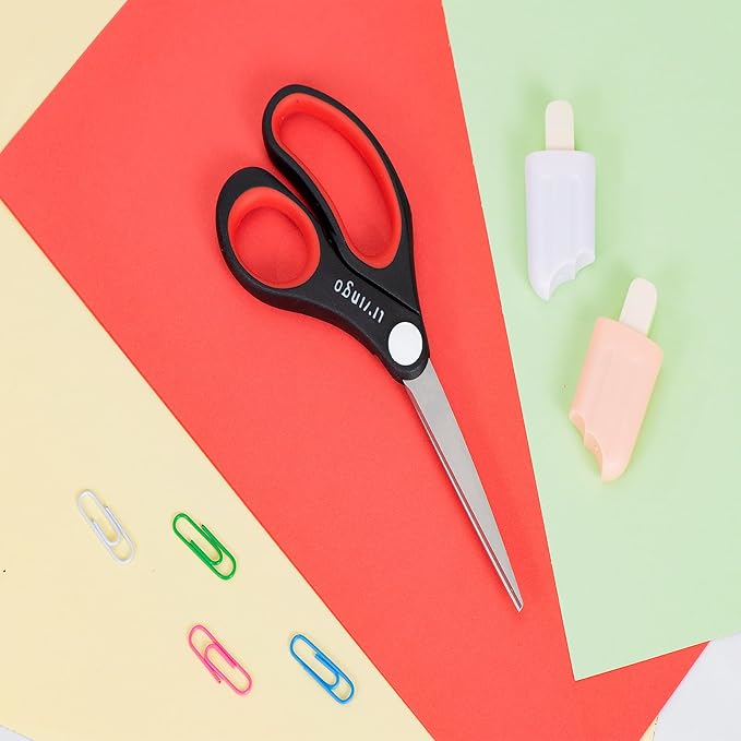 LIVINGO All Purpose Scissors Set - 4 Pack Sharp Multipurpose Heavy Duty Shears for Kitchen Cooking Sewing Fabric Cutting Poultry Food Paper Craft Office Household School Multi Pack Utility Shears