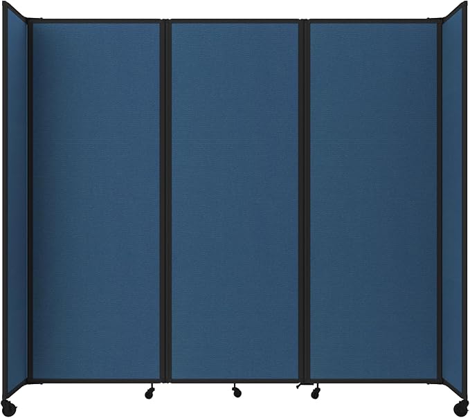 Versare Room Divider 360 Portable Wall Partition | Folding Panels | Large Freestanding Divider | Locking Wheels | Temporary Room Separator