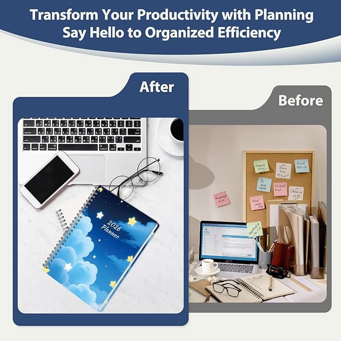 2026 Planner, Weekly and Monthly Calendar Planner Agenda, Jan 2026 - Dec 2026, Planning Academic Book, Office Desk Accessories and School Supplies - A5 (6.3'' x 8.5'')