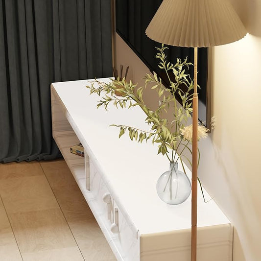 Leather Desk Mat,1.8mm Thick,16x60 Inch Desk Cover,Desk Protector Mat,Dresser Cover Top,Leather Table Cover,Side Table Cover,Office Desk Cover,Office Table Cover(White+White,16x60)