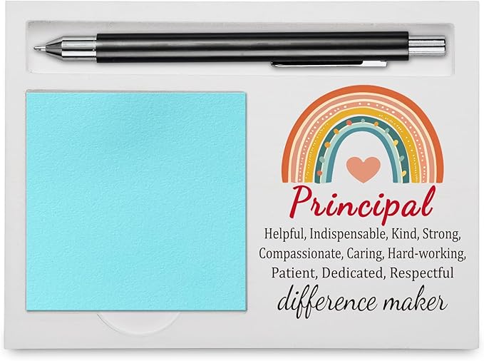 Principal Office Supplies Sticky Note Holder Decor, Principal Appreciation Thank You Gifts for Women Men Self-Stick Note Pad Holders YBB08