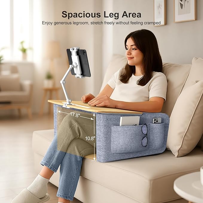 Lap Desk for Adults with Arm Rests,Ergonomic Laptop Pillow Stand for Bed,Couch,Floor,Large Table for Long Hours Work,Eating,Gaming,Reading and Writing,Lap Laptop Desk for College Dorm Room