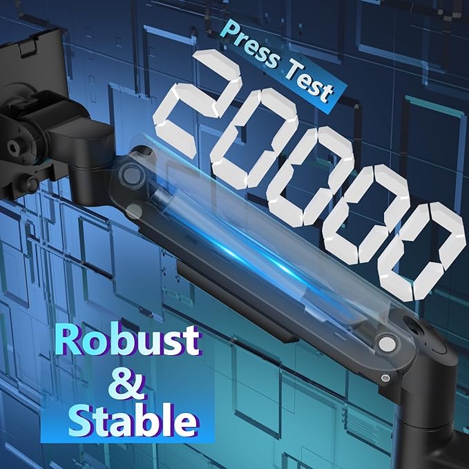 WALI Dual Monitor Mount for Ultrawide Heavy Duty Curved Monitor Stacking, Dual Monitor Arm Fits 17-49 Inch for Ultrawide Screens up to 44lbs, 49 inch Monitor Arm, Black