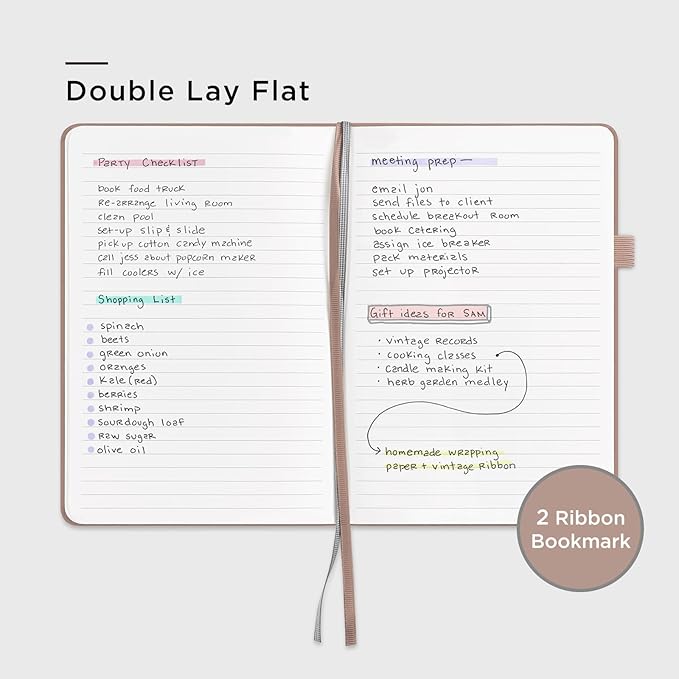 &And Per Se Lined Journal Notebook (5 Packs), 160 Pages, A5 5.7 x 8 inches College Ruled Thick Paper Notebook Journals for Writing, Hardcover Notebooks for Women Men Office School (Apricot)