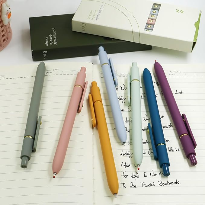 Gel Pens, 12 Pcs 0.5mm Fine Point Smooth Writing Pens Cute Pens, High-End Series Black Ink Pens for Journaling Note Taking, School Office Supplies for Women Men (12 Pcs Gold Mixed colors)