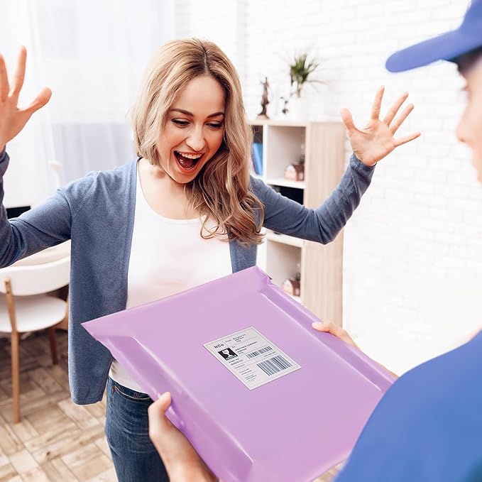 Fuxury Poly Mailers 12x15.5 Inch 1000 Pack, Bulk Shipping Bags for Clothing, Strong Adhesive Shipping Envelopes for Small Business Suppliers,Waterproof Mailers Poly Bags Mailing Envelopes Light Purple