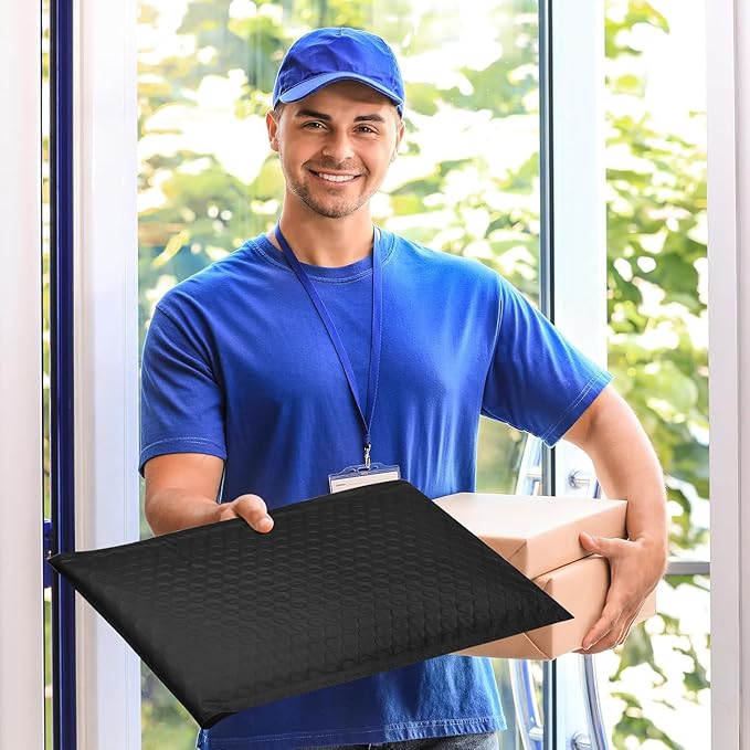 Fuxury Black Bubble Mailers 10.5x16" Padded Envelopes 3750Pack Bulk Strong Adhesion Full Pallet of Padded Mailers Thick Bubble Envelopes for Small Business Mailing Books Clothes Makeup Supplies