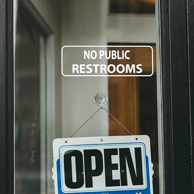 No Public Restrooms Sign for Business Sign 9x3 Inch Sticker Vinyl Window Door Signs Waterproof UV Proof Decal 5 Pack