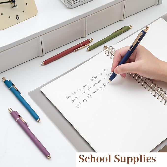 0.5mm Gel Pens Black Ink Gel Retractable Cute Pen for Smooth Writing School Office Supplies (Vintage 10-count)