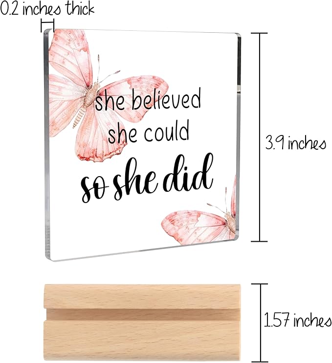 Inspirational Gifts for Women, Encouragement Motivational Gifts for Women She Believed She Could So She Did Desk Decorative Sign, Congratulations Gifts New Job Gifts Graduation Gifts for Her