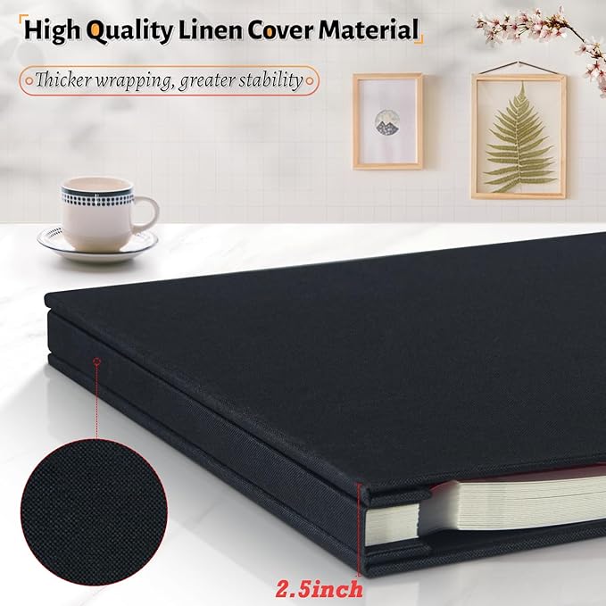 Photo Album Self Adhesive Scrapbook,120 Pages Large Photo Book for 4x6,5x7,8x10 Pictures,DIY Album for Baby Wedding Family Travel Birthday,with Metallic Pen and Scraper