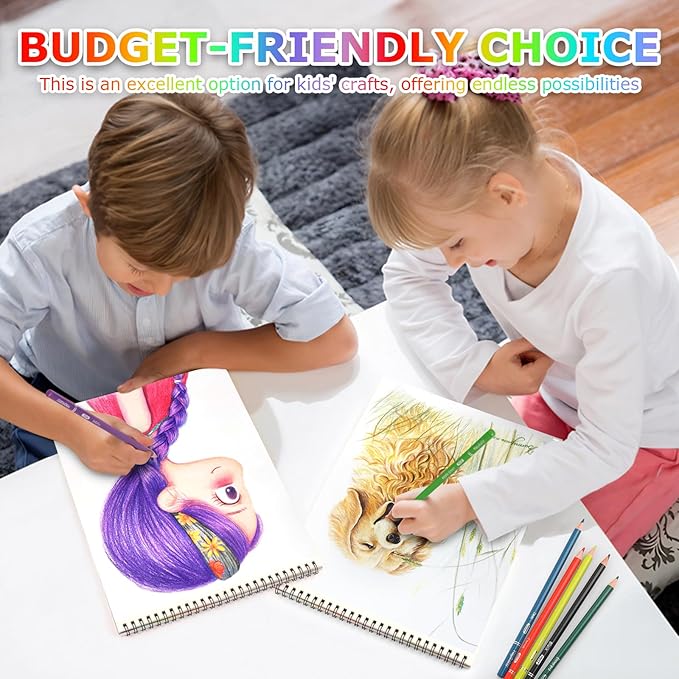 Hapikalor Drawing Pad for Kids, Sketch Pads 50 Sheets, 3-Pack Kids Travel Activities Spiral Bound Drawing Books Bulk 6" x 9 ", Drawing Paper for Kids 9-12