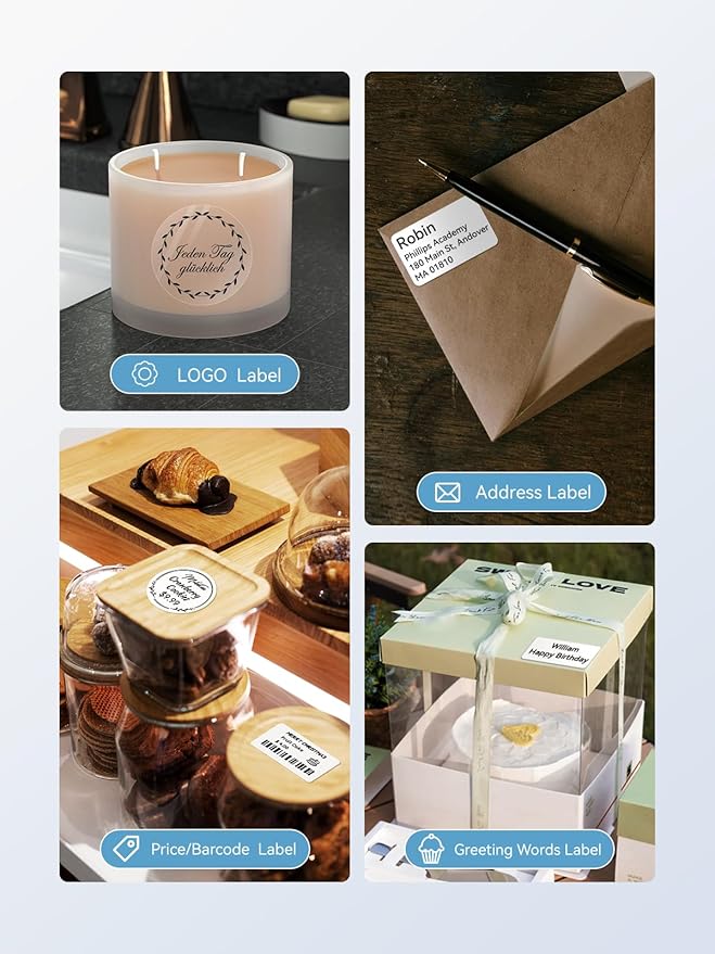 NIIMBOT Label Maker Machine with Tape, B1 Bluetooth Label Printer, 2 Inch Large Waterproof Label, Inkless Thermal Label Maker for Kids School Items, Classroom Teacher, Light Blue