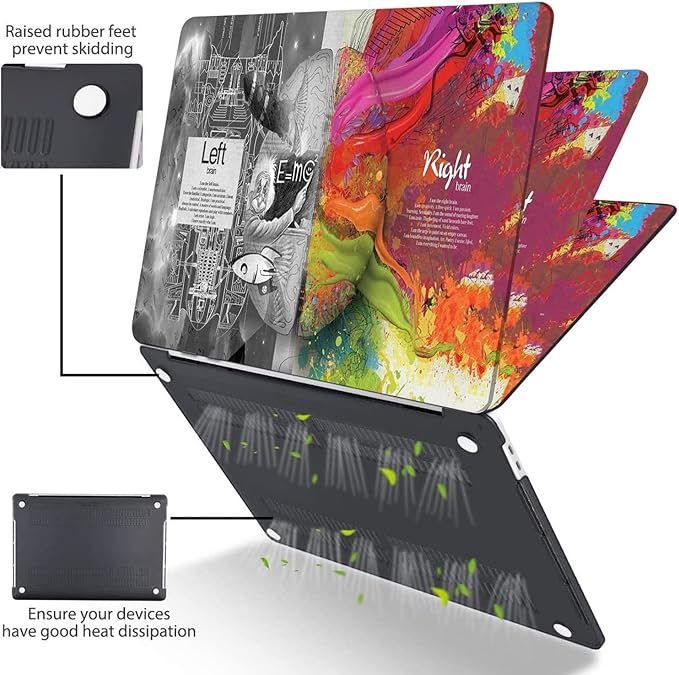 Compatible with MacBook Pro 13 Inch Case M2/M1 2025 2022-2017 A2338 A2289 A2251 A2159 A1989 A1706 A1708 Plastic Hard Shell Case&Keyboard Skin&Mac OS Keyboard Sticker (Einstein's Brain)