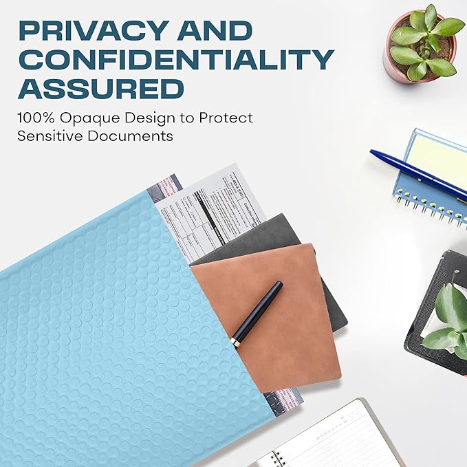 Light Blue Small Poly Bubble Mailers 6x10 inch #0 | Self Seal Padded Envelopes | Cushioned Bubble Mailer | Usable Size 6x9 | WaterProof | Lightweight mailing Shipping Bags | 500 Pack Bulk