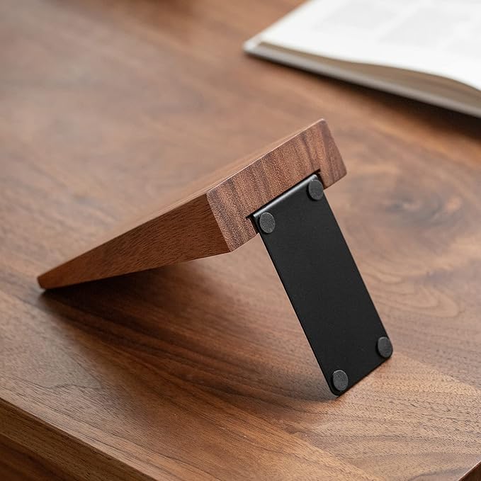 Muso Wood Book Ends, Thickened Wooden Bookends for Heavy Books, Creative Decorative Bookends for Shelves, Non-Skid Book Ends, Handmade Acacia Wood Bookends