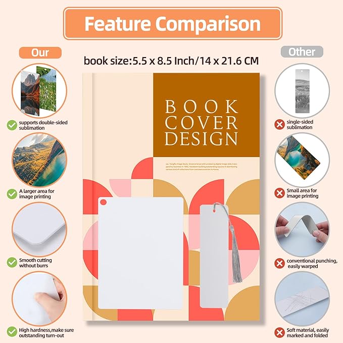 Sublimation Bookmarks Blank Aluminum 10 PCS 2.5x3.5 Inch Metal 1MM Thick Larger for Double-Side Heat Transfer