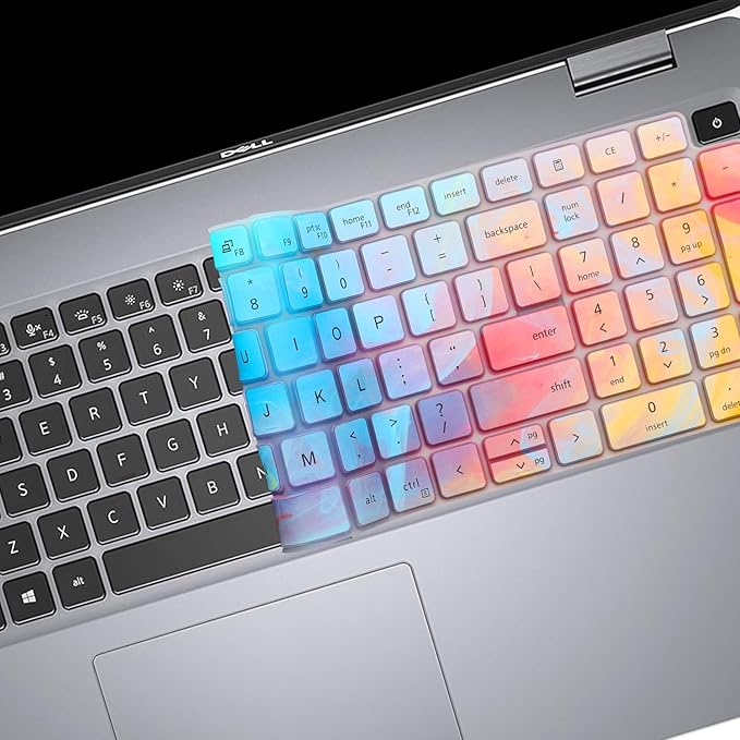 Cute Keyboard Cover for Dell Latitude 3550 5550 5540 5520 5521 3540 5531 5530 15.6" Laptop, Dell Precision 3591 3590 3581 3580 3571 3570 3560 3561 15.6" US Laptop Keyboard Skin -Stylish Colorful