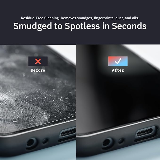 Elite Tech Gear Microfiber Cleaning Cloth for Glasses- 4-Pack, 12" x 12"- Durable Oversized Glasses Cleaning Cloth- Eyeglass Cleaning Wipes for Lenses, Electronics- High Tech Quality Material (Black)