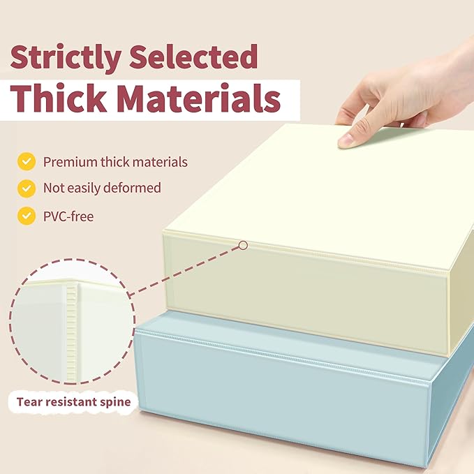 SUNEE 3 Ring Binder 3 Inch 4 Pack, Clear View Binder Three Ring PVC-Free (Fit 8.5x11 Inches) for School or Office Supplies, Neutral Aesthetic