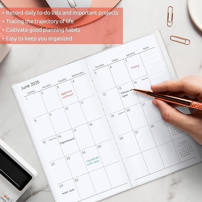 Pocket Calendar 2025-2027, Floral 2026-2027 Monthly Planner - 3.7" x 6.7" - Runs from July 2025 Until December 2027, 2026 Pocket Planner with PVC Cover for Home, School, Office Supplies