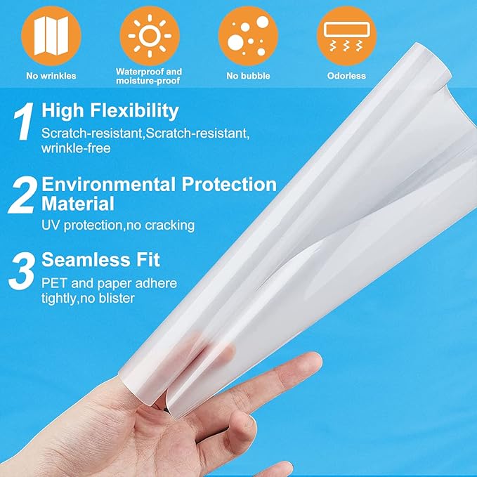 RyhamPaper Thermal Laminating Pouches, Laminating Sheets 8.9 x 11.4-Inches/Letter Size/5 mil, 200 Pack Laminator Sheets for Sealed Document, Cards, Clear Laminated Finish, Round Corner, Waterproof