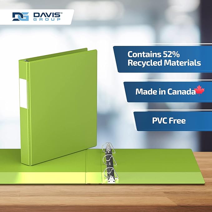 Premium Economy 6-Pack 3-Ring Binders for School or Office, D-Ring Binders, 1 Inch, Lime Green