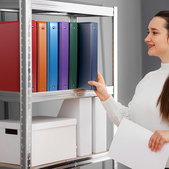 COMIX 3 Ring Binder 1 inch with Clear View Cover, 1" View Binder Holds 200 Sheets of US Letter Size Paper, 6 Pack (Assorted)