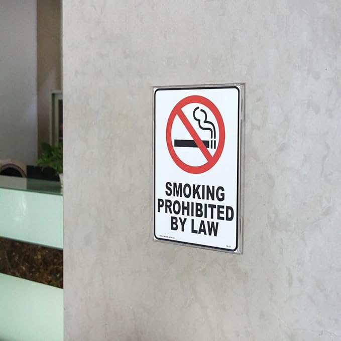 Niubee 6 Pack Acrylic Sign Holder 11 x 17 inches Wall Mount Sign Holders Clear Acrylic Frame with Double Sided Tape Clear Poster Frames Plastic Sign Holder for Office, Home, Restaurant, Vertical