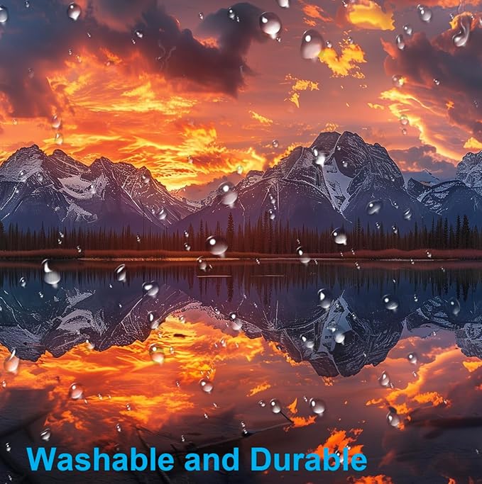 Volcanic Lava Scene Ultra Large Computer Desk Pad, Anti Slip Keyboard Pad, Customized Thick Large Stitched Edge Mouse Pad for Office 35.4 x 15.7 Inches