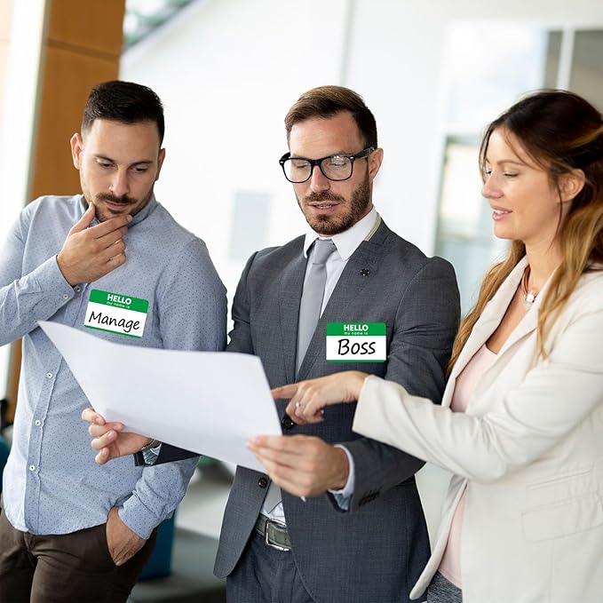 Zacool 480 Pcs Green Name Tag Stickers (3 "x 2") Identification Badges,Peel and Stickers "Hello My Name is" Name Tags Stickers Newborn Baby Name Sticker for Themed Party Family Home School Office