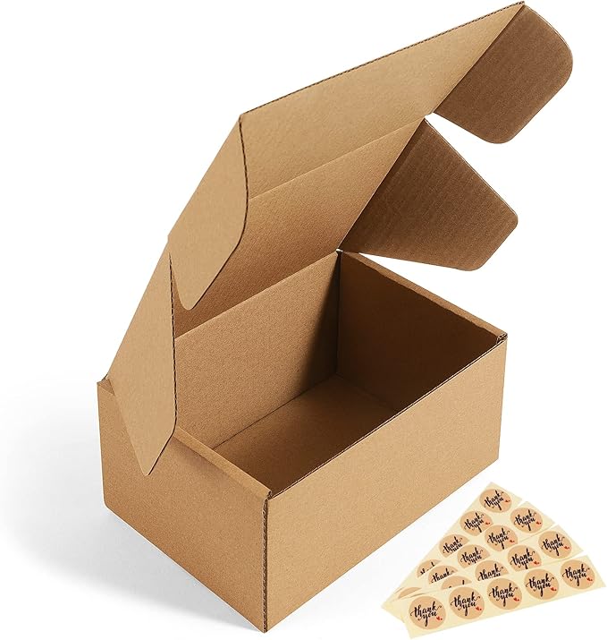 Eupako 6x4x3 Shipping Boxes Small Corrugated Cardboard Box - 25 Pack Brown Mailing Boxes for Packaging Small Business, Mailer Box