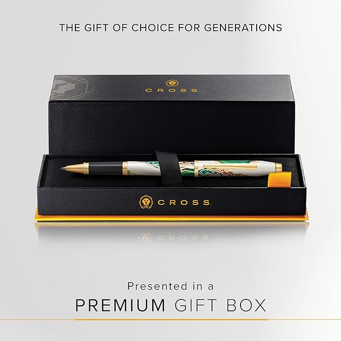 Cross Wanderlust Refillable Rollerball Pen Presented in a Luxury Gift Box - Medium Point, Black Ink,