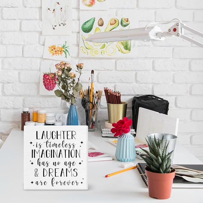 Inspirational Quote Decor Disney Gift for Women Disney Decorations Home Office Wood Sign for Desk Table Shelf 5 x 5 Inches