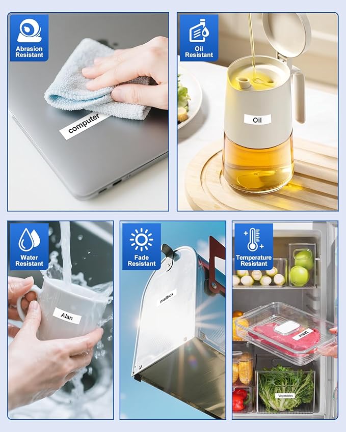 Tze 12mm 0.47" Laminated White Tape Compatible for Brother Label Maker Tape 12mm 0.47" White Tze-231 Tz-231 P Touch Tz 12mm 1/2" Label for PTD210 PT-D220 PTD400 PTD600 PT-D610BT, 4-Pack