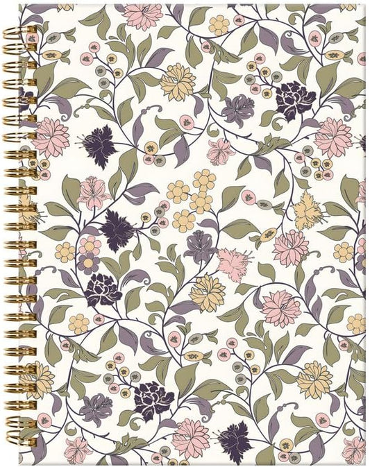 Spiral Journal Notebook,A5 Hardcover Lined Journals for Women Girl 6 x 8.3 in,120 Pages Thick Paper,Cute College Ruled Writing Notebook for Gifts Office Work School(Elegant Abstract Floral)