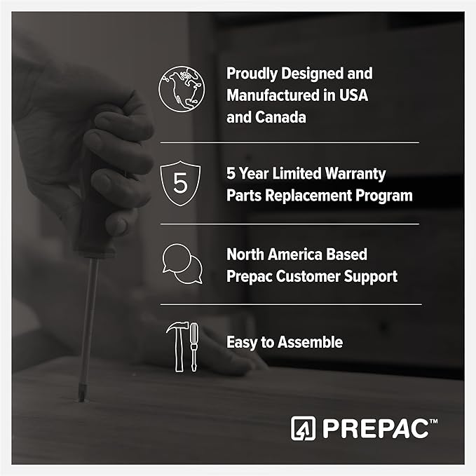 Prepac Black Simply Modern Entryway Table, Narrow Console Table with 3 Drawers, Media Console with Storage, 15.75" D x 60.25" W x 32" H