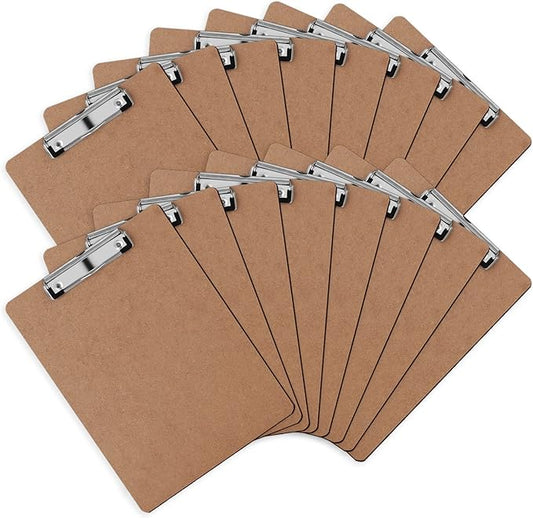 Clipboards, PANDRI 16 Pack Hardboard Office Clipboards, Low Profile Clip, Standard A4 Letter Size, Classroom Supplies, ECO Friendly