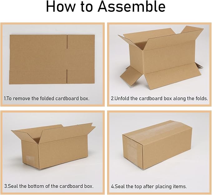 CRUGLA 40 Packs 5x5x5 Shipping Boxes for Small Business, Corrugated Cardboard Boxes Bulk for Shipping Packing Mailing