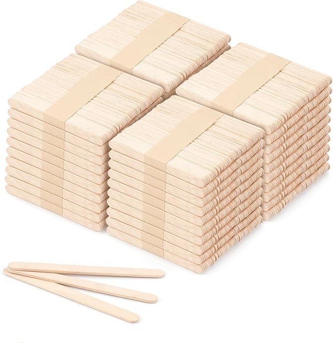 2000 Pcs 4.5" Wooden Craft Sticks, Ice Cream Sticks,Natural Wood Popsicle Stick for Waxing, DIY Wood Crafts, Hair Removal and Waxing Supplies, Paint Stirrer, Art Projects and Ice Pop Sticks