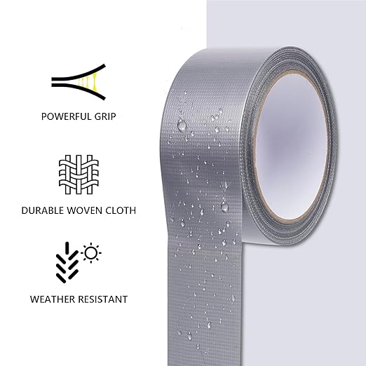 Duct Tape Heavy Duty Waterproof, 30 Yards x 2 Inch, 12 Roll Pack Duct Tape Bulk, Strong, All-Weather, No Residue, Silver