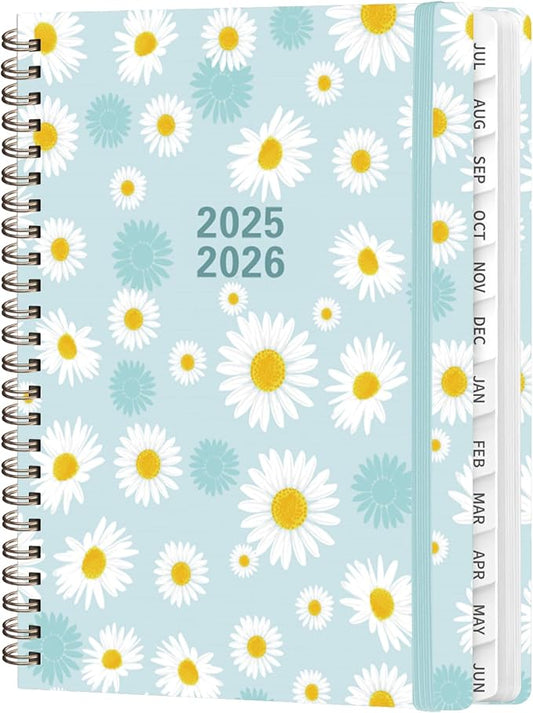 Planner 2025-2026 for Women & Men, Weekly and Monthly Calendar Notebook (July 2025 - June 2026), Hardcover Spiral Bound School Teacher Student Planner with Tabs, Inner Pocket, A5 (6.3" x 8.5")