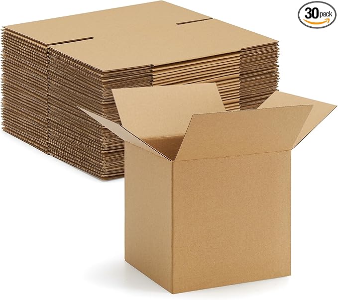Eupako 6x6x6-Small-Shipping-Boxes-30-Pack-Brown-Corrugated-Box-Mailers, Cardboard Boxes for Packaging Small Business, Mailing