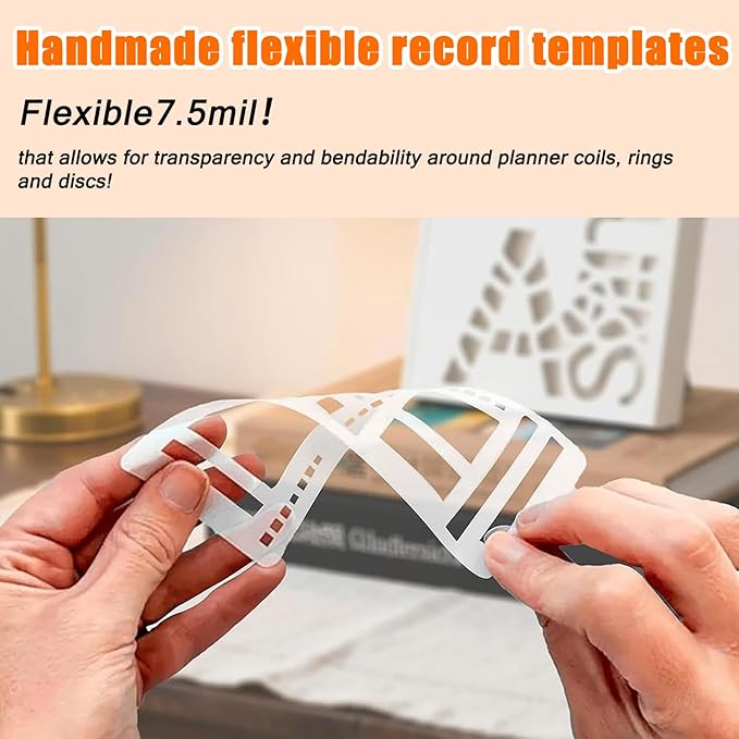 Handmade Flexible Record Template, Planner Stencil Set for Dot Grid Journals, Flexible Drawing and Checklist Templates, for Journaling Checklists Boxes Lines & Daily Planning, Set of 3 Pack (C)