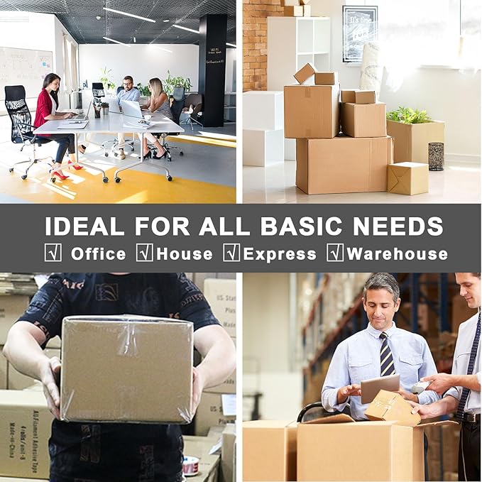 BOMEI PACK Silent Packing Tape, 2.4Mil x 1.88” x 110yds, Heavy Duty Clear Packaging Tape for Moving Boxes, 6 Rolls