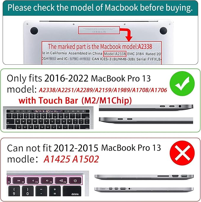 Teryeefi Case for MacBook Pro 13 inch A2338 M2 M1 Chip A2251 A2289 A2159 A1989 A1706 (2025 2024 2023 2022-2016), Clear Pink Hard Shell with Keyboard Cover Trackpad Film Type C Adapter,Cute Plants W125