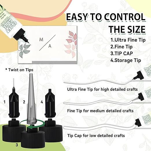 Craft Glue Bottle with Fine Tip, Craft Glue Quick Dry Clear for Precision Paper Crafts, Scrapbooking Supplies, Card Making (100ml)